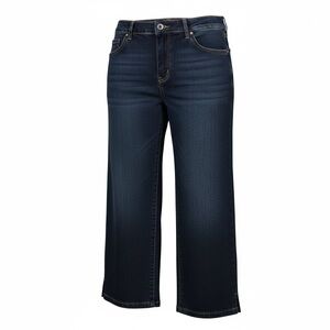 Croft and Barrow Dark Wash Wide Leg Crop Jeans Womens Size 12 Stretch Denim Chic